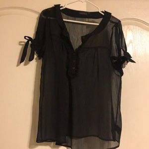 Sheer Black Romantic Blouse